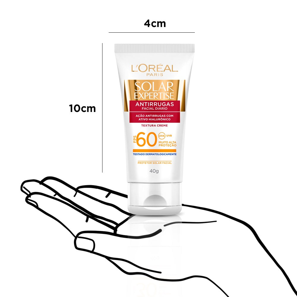 Protetor Solar Facial L'Oréal Paris Solar Expertise Antirrugas FPS 60, 40g - Imagem 4