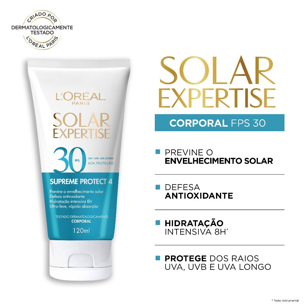Protetor Solar Expertise Corporal Loreal Paris FPS 30 120ml - Imagem 4