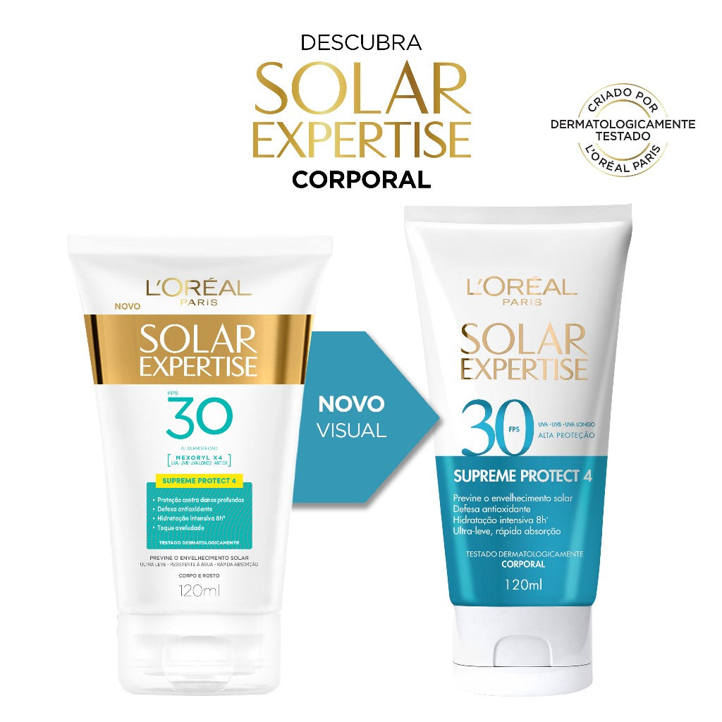Protetor Solar Expertise Corporal Loreal Paris FPS 30 120ml - Imagem 3