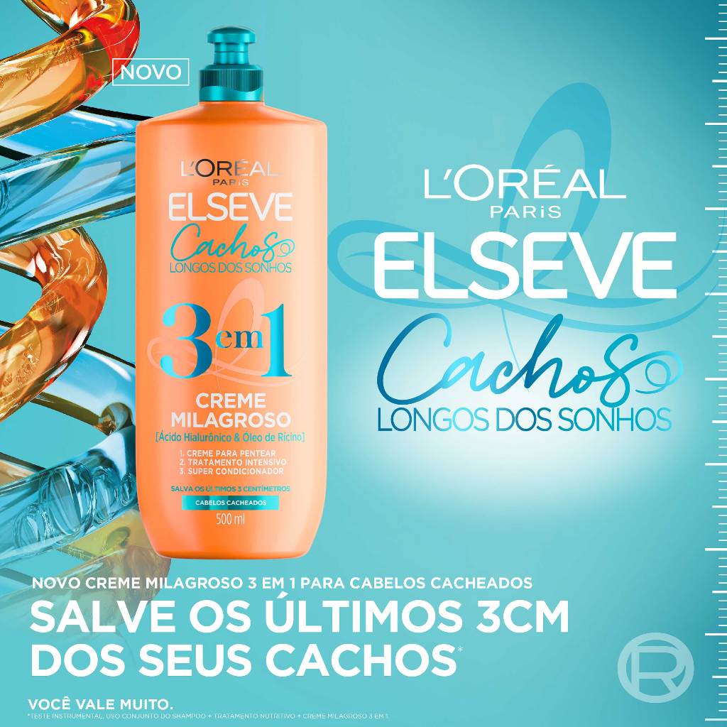 Creme Milagroso 3 em 1 L'Oréal Paris Elseve Cachos Longos dos Sonhos, 500ml - Imagem 2