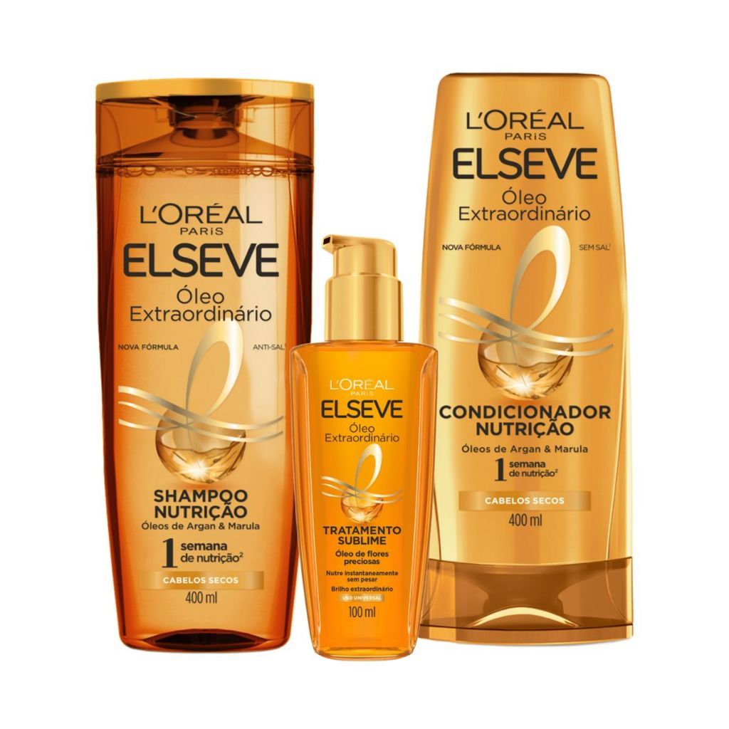 Kit Shampoo 400ml + Condicionador 400ml + Óleo Extraordinário 100ml