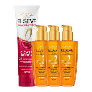 Kit 3 Óleos Extraordinarios 100ml + Leave-In Reparação Total 5 Cicatri 100ml
