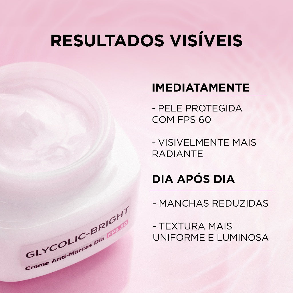 Creme Anti-Marcas Dia FPS 30 Glycolic-Bright L'Oréal Paris 49g - Imagem 3