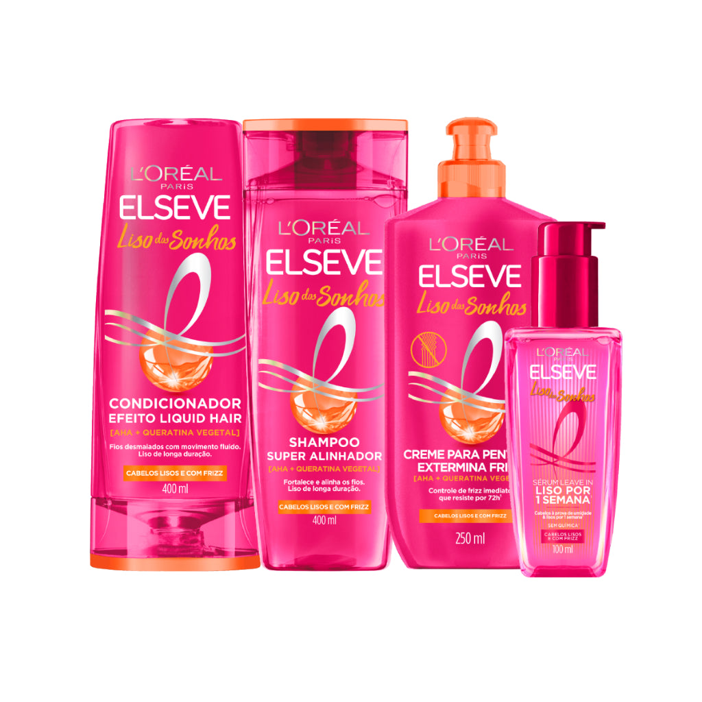 Kit Shampoo 400ml + Condicionador 400ml + Creme Para Pentear 250ml + Sérum 100ml