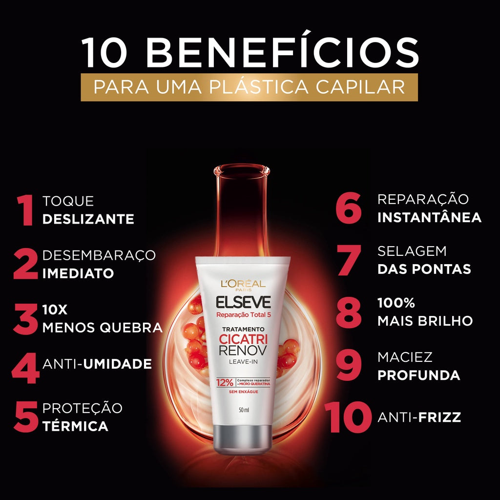Leave-in de Tratamento L'Oréal Paris Elseve Cicatri Renov, 50ml - Imagem 2
