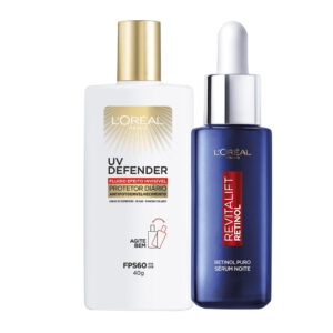 Kit Noite Antirrugas, 30ml + Protetor Facial UV Defender Fluido FPS 60, 40g